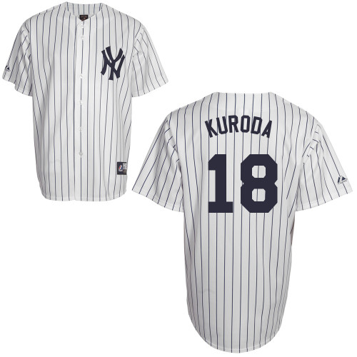 Hiroki Kuroda #18 Youth Baseball Jersey-New York Yankees Authentic Home White MLB Jersey